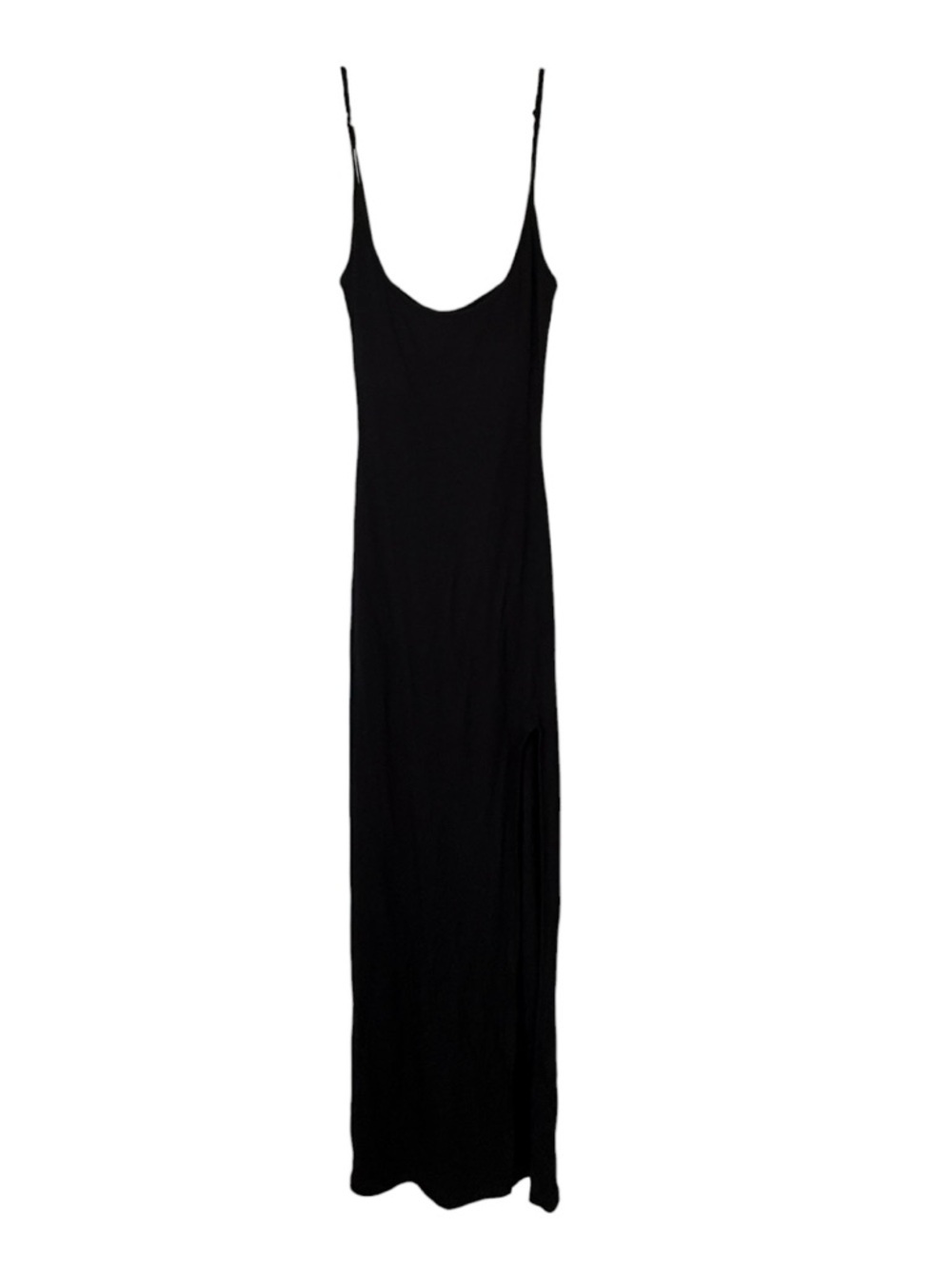 SKIMS Soft Lounge Ribbed Cami Maxi Dress Black Slit Size Small NWT - Picture 4 of 12